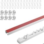 Rail � rideau adh�sif 57 m - installation sans per�age pour murs ou plafonds - maison et bureau