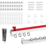 Rail rideaux plafond adh�sif - estampille - 3 m - sans per�age - pvc durable - installation facile - ...