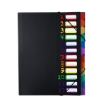 Rainbow trieur accordon 12 compartiments a4 pochette extensible pour classer des documents en polypropylne ...