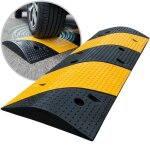 Ralentisseur de vitesse dos d?�ne ralentisseur routier en caoutchouc - jaune - noir - 100 x 30 cm