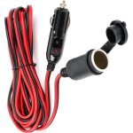 Rallonge pour allume - cigare - 5m - 12v / 24v - fusible 15a - 16 awg