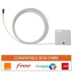 Rallonge pour c�ble fibre optique renforc� (4mm) �quip� dune pto pour box fibre - 30m - jarreti�re optique ...