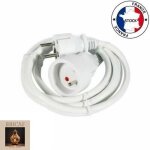 Rallonge electrique 3m blanc 3g * 15mm� 16a protection enfant