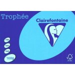 Ramette de papier couleur clairefontaine trophée a4 160 g / m² bleu royal 250 feuilles Ramette de papier couleur clairefontaine trophée a4 160 g / m² bleu royal 250 feuilles