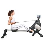 Rameur magn�tique - bigzzia - rameur dappartement - avec lcd console et 16 niveaux de r�sistance - rail ...