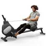 Rameur magntique pliable 16 niveaux de rsistance charge max 110kg avec cran lcd noir