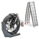 Rampe de chargement en alu max. 340 kg pliable pour scooter quad atv + bloque roue easy - fix b�quille ...
