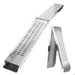 Rampe dacc�s relaxdays lot de 2 pour remorques et voitures pliable 187 cm motos / quad acier 400 kg argent� ...