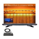 Rampe lumineuse d?avertissement led 12v 24v 162w orange + module de commande 16 modes dclairage balise ...