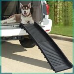 Rampe de voiture pliable pour chiens - ashata - fhe170987 - 1555x40x155 cm - charge max 75 kg - antid�rapante ...