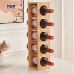 Range bouteilles yud - rack � vin 5 bouteilles - bois brut - cuisine - blanc - yud