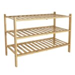 �tag�re � chaussures 3 niveaux en bambou naturel 69 x 28 x 475 cm