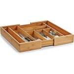 Range - couverts - zeller - extensible - bois de bambou - 35 - 58 x 43 x 6. 5 cm - marron