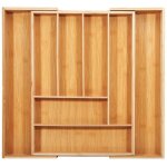 Intirilife range - couverts � tiroir en bambou avec 8 compartiments extensible
