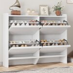 Rangement chaussures �tanche - meuble dentr�e 4 portes ? commode �troite � tiroirs basculants �tag�res ...