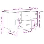 Rangement de cuisine - buffet ch�ne noir 100x36x60 cm bois ding�nierie - buffet vaisselier rangement@600413 ...