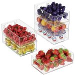 Rangement frigo empilable organisateur frigo lot de 6 boite de rangement frigo transparent organisation ...