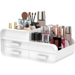 Rangement maquillage blanc avec 3 tiroirs grande capacit� pour dressing salle de bain ou skincare. label ...