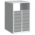 Rangement � roulettes pour poubelles - vidaxl - 72x81x115 cm - gris acier - acier inoxydable - capacit� ...