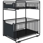 Rangement sous vier  2 niveaux organisateur de cuisine avec tiroirs coulissants panier coulissan pour ...