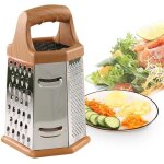 Rpe  fromage et lgumes - inox - multifonction 6 en 1 - antidrapante - durable - marron