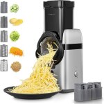 R�pe � l�gumes �lectrique - zuuko - 80w - 5 lames interchangeables - argent - 33x14x125 cm - acier alli� ...