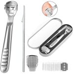 R�pe � pied - acier inoxydable - kit de p�dicure - 10 lames de rechange - outil de soin des pieds