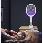 Raquette anti - moustique et insectes electrique rechargeable par usb led clairage lampe 3 couches protection ...