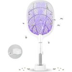 Raquette anti moustique lampe anti moustique aburnudrey avec base de chargement contre moustiques mouches ...