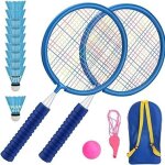 Raquettes de badminton pour enfant - zgeer - set de jeux exterieur ball jouet de plage - couleur bleu ...
