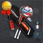 Raquette de badminton - td - cadre en forme d?uf - forte lasticit - poigne antidrapante - rouge