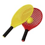 Raquettes de mini - tennis pour enfant tremblay ct - lot de 2 avec balles - noir / rouge / jaune