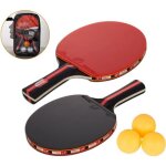 Raquette de ping pong set de tennis de table 2 raquette ping pong de peuplier + 3 balle + 1 sac