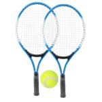 Raquette de tennis pour enfants dbutant en alliage de fer avec raquette et sac de transport (bleu)