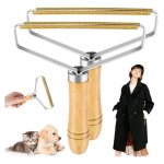 Rasoir anti bouloche 2 pices portable lint remover avec manche en bois brosse manuel anti poil brosse ...