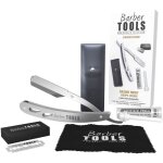 Rasoir droit coupe - choux / rasoir de barbier lame interchangeable + 5 doubles lames (10 lames simples) ...