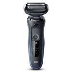 Rasoir électrique - braun - series 5 51 - b1000s - 50 min dautonomie - noir / bleu - tête lavable Rasoir électrique - braun - series 5 51 - b1000s - 50 min dautonomie - noir / bleu - tête lavable