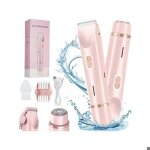 Rasoir �lectrique femme 2 en 1 � double t�te tondeuse bikini �tanche ipx7 rechargeable pour corps visage ...