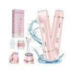 Rasoir �lectrique femme 2 en 1 � double t�te tondeuse bikini �tanche ipx7 rechargeable pour corps visage ...