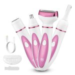 Rasoir electrique femme - 4 en 1 indolore corps tondeuse pour bikini visage sourcils nez aisselles - ...
