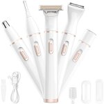 Rasoir electrique femmes 4 en 1 tondeuse electrique rasoir � sourcils et �pilateur pour le visage �lectrique ...