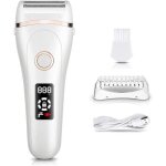 Rasoir lectrique pour femme rechargeable humide et sec avec lumire led pour pilation du corps visage ...