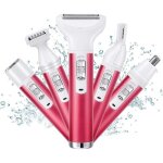 Rasoir lectrique femme - indolore - 5 en 1 - ttes flottantes - accessoires inclus - rose