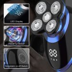 Rasoir hommes lectrique 4d tte rase bleu portable affichage numrique usb impermable voyage conduire ...