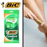 Rasoirs jetables - bic - comfort 2 - 5 units - enrichis en vitamines - pour homme