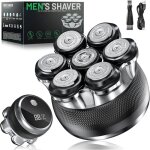 Rasoir tete chauve homme 7d flexible rasoir avec 2 vitesses r�glables tondeuse crane chauve sec & humide ...
