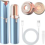 Rasoir visage femme usb rechargeable epilateur visage femme avec deux lames de rechange doux et indolore ...