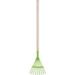 Rteau  feuilles pour enfant en zinc vert et bois - esschert design - outil de jardinage - 835x18cm