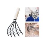 Rteau  palourdes - non spcifi - 5 griffes - noir - compact et lger - outil de jardinage
