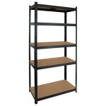 Rayonnage modulaire avec 5 tagres rglables 180x90x40cm 875kg o91 noir
